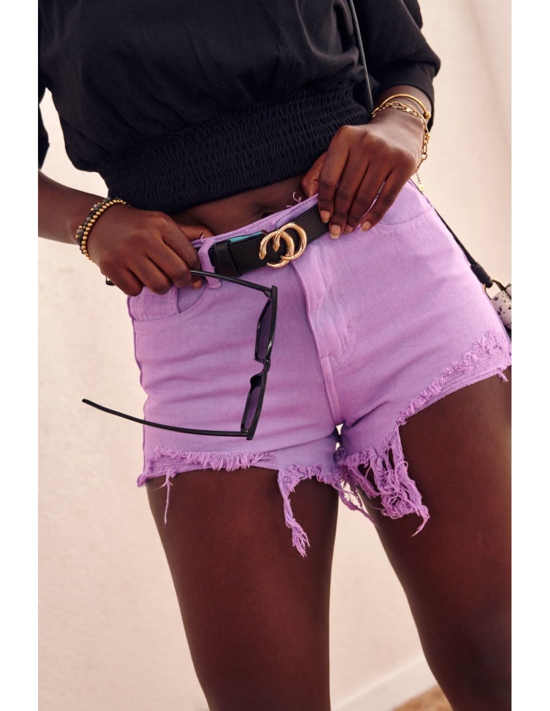 Lila Jeansshorts 6300 – Online-Shop – Boutique